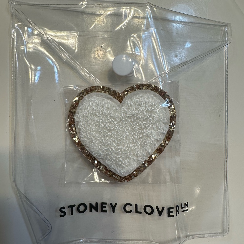 Stoney Clover Lane Blanc Glitter Heart Patch